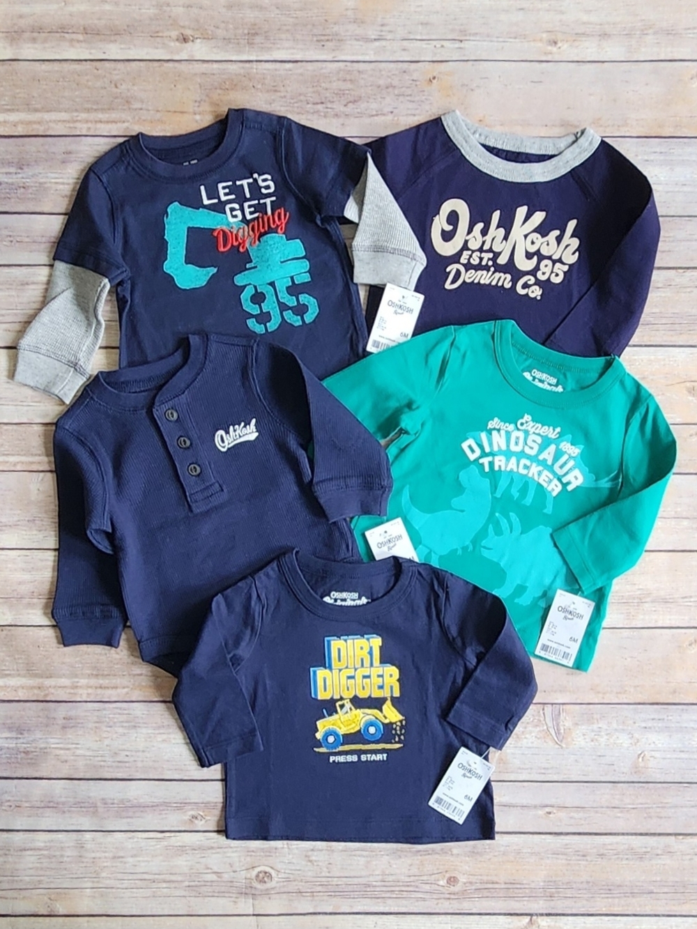 Oshkosh  Baby Bodysuit and T-Shirts Set Size 6M